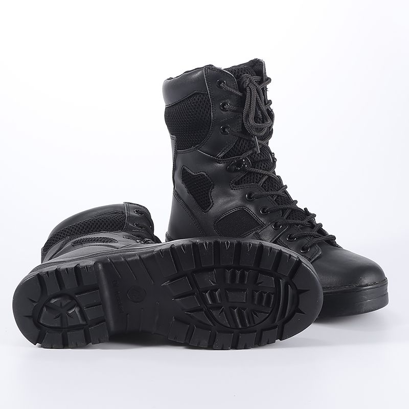 Wholesale Wear-Resistant Waterproof Quick-Release Zip Cow Leather Cushioning Combat Desert Tactical Army Military Boots for Sale Suede Cow Leather A2