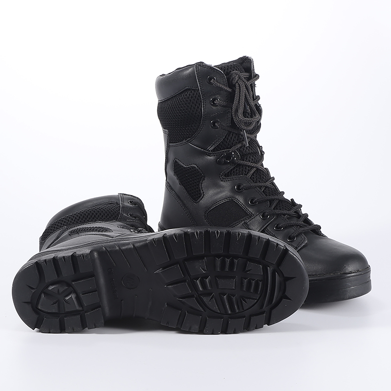 Wholesale Wear-Resistant Waterproof Quick-Release Zip Cow Leather Cushioning Combat Desert Tactical Army Military Boots for Sale Suede Cow Leather A2