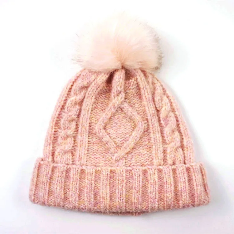 Wholesale Winter Short Knit Bowler Hat Hat Hip Hop Trend Wool Hat with POM POM