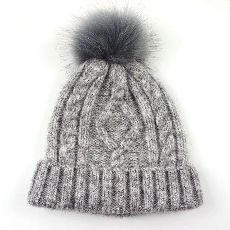 Wholesale Winter Short Knit Bowler Hat Hat Hip Hop Trend Wool Hat with POM POM