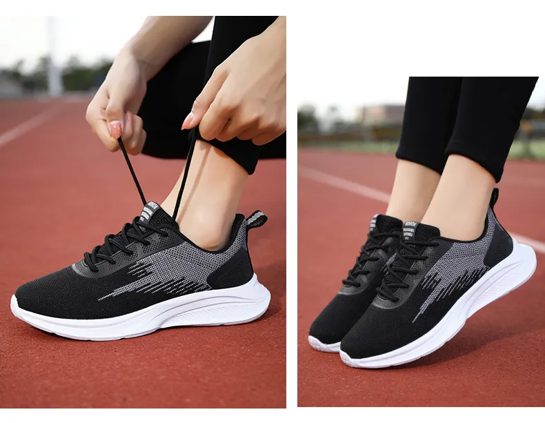 Wholesale Women Flyknit Sneakers OEM Jogging Sport Running Shoes