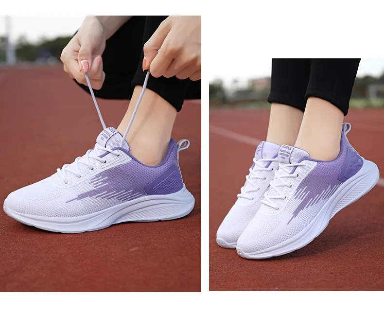 Wholesale Women Flyknit Sneakers OEM Jogging Sport Running Shoes