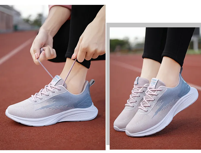 Wholesale Women Flyknit Sneakers OEM Jogging Sport Running Shoes