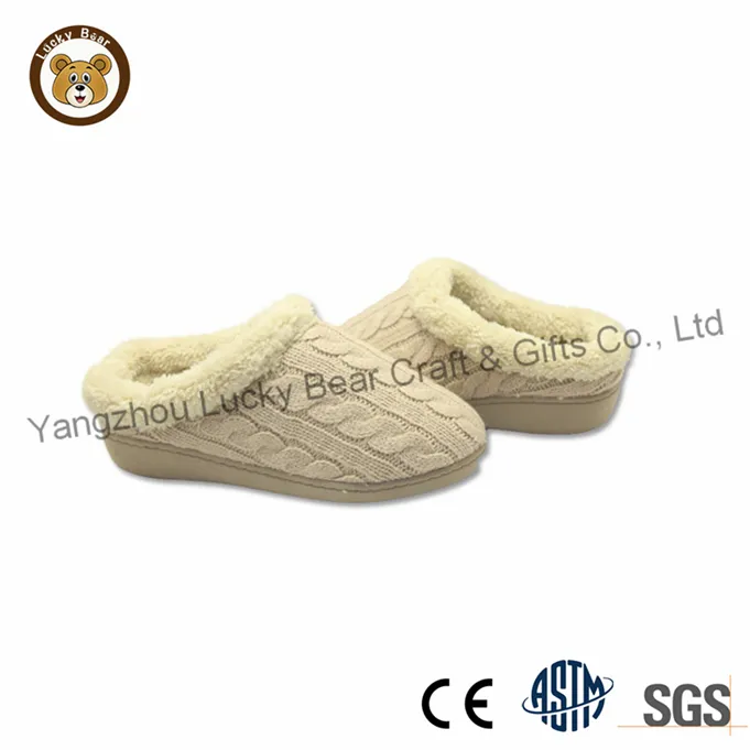 Wholesale Women Fuzzy Knit Indoor Slippers