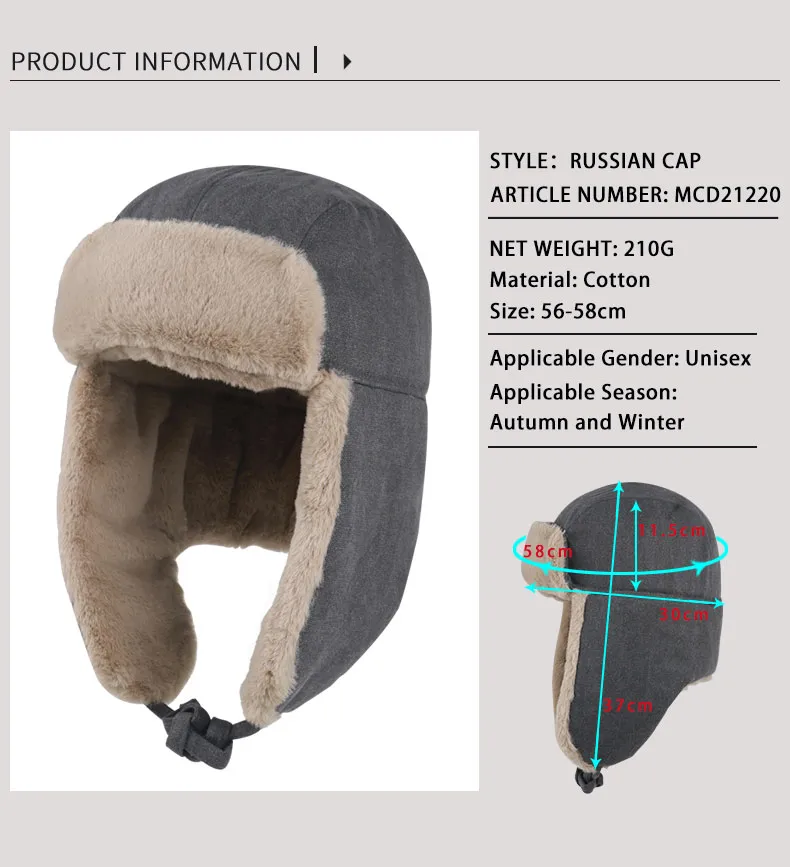 Windproof Warm Ear Cover Winter Warm Comfortable Faux Fur Ski Hats