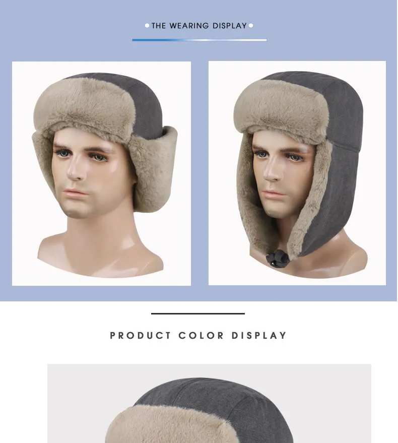 Windproof Warm Ear Cover Winter Warm Comfortable Faux Fur Ski Hats