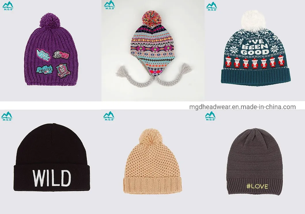 Winter Bobble POM POM Beanie Hats, Cable Knitted Hats Caps
