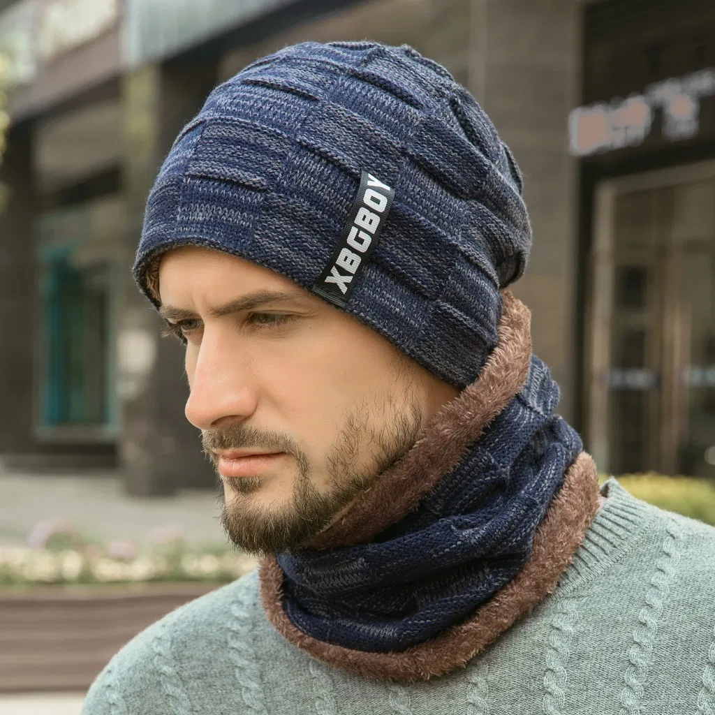 Winter Hat Pullover Hat Bib Suit Plush Thickened Wool Hat