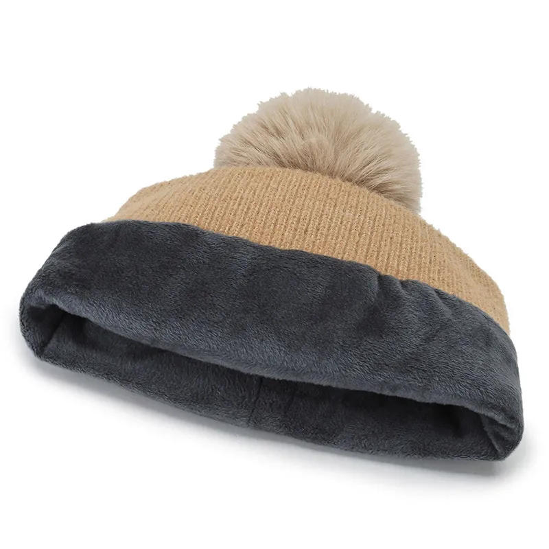 Winter Hat Pullover Hat Bib Suit Plush Thickened Wool Hat