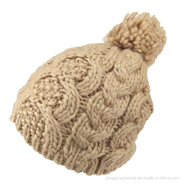 Women's Acrylic Iceland Wool Jacquard Cable Knitted Hat