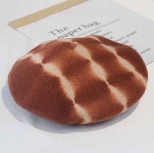 Wool Women Beret Custom Artist Hat Tie Dye Beanie Cap French Beret for Lady Adulit