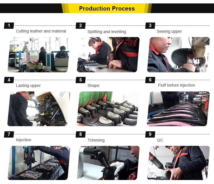 Workshop Supply Waterproof Leather Industrial Working Safety Boots Shoes