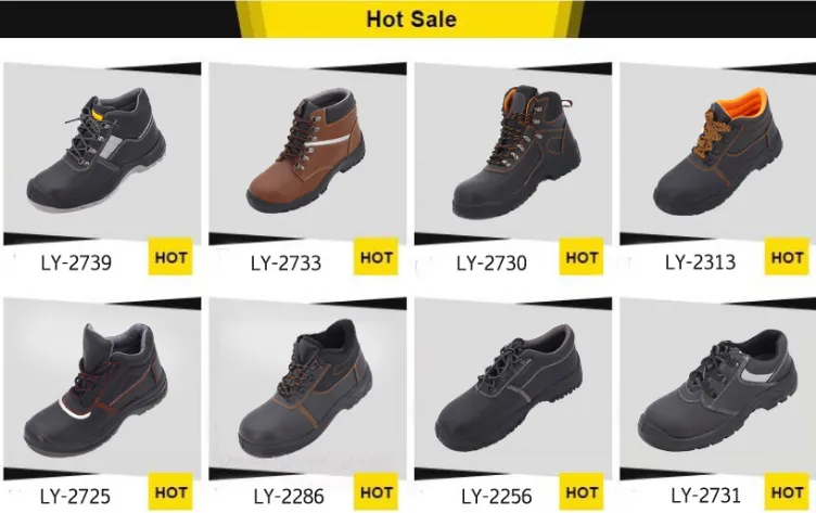 Yellow Color Rubber Water Proof Lace up Working European Safety Shoes